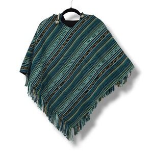 Hooded Reversible Unique Poncho Hippie Baja Boho Festival Mandala‎ Pocket Women